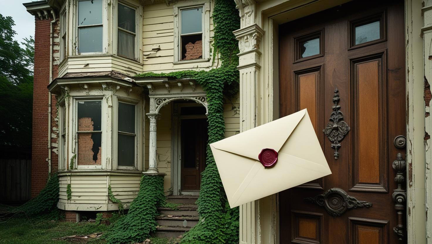 And A letter outside a Victorian house